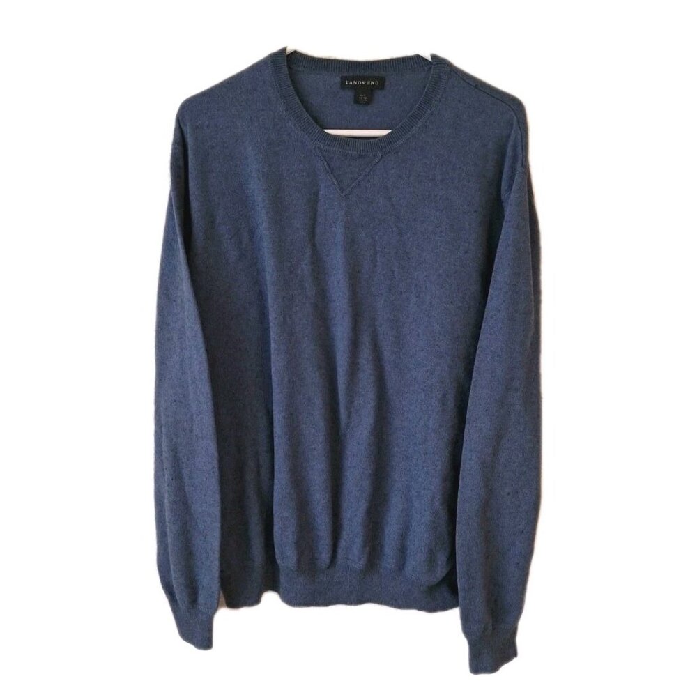 MEN'S LANDS' END Blue CREW NECK SWEATER-SIZE: XL TALL (46-48)